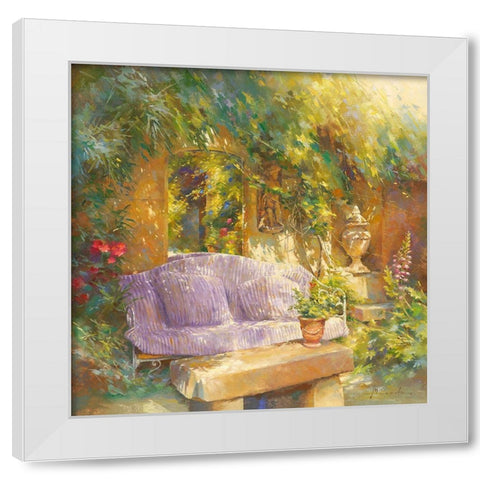 Le miroir White Modern Wood Framed Art Print by Messely, Johan