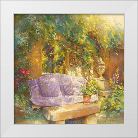 Le miroir White Modern Wood Framed Art Print by Messely, Johan