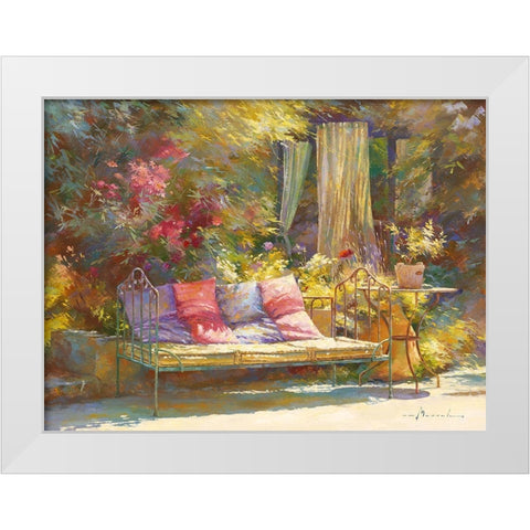 Repos au regalido White Modern Wood Framed Art Print by Messely, Johan