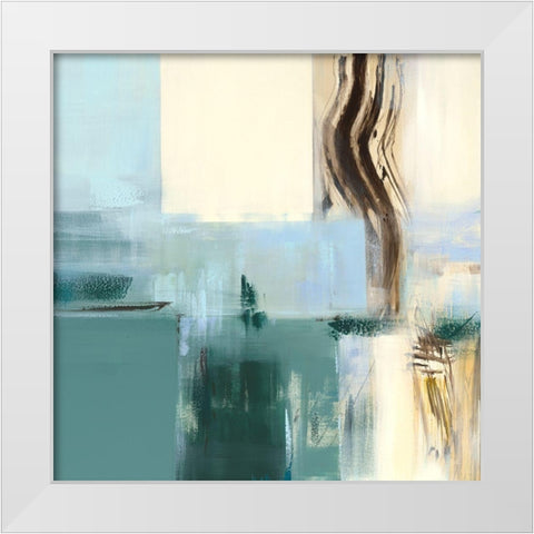 Reflets II White Modern Wood Framed Art Print by Ball, Veronique