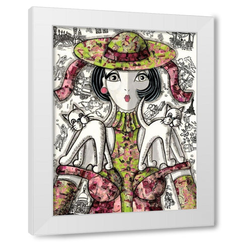 Calins White Modern Wood Framed Art Print by MIROTA