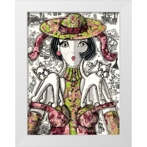 Calins White Modern Wood Framed Art Print by MIROTA
