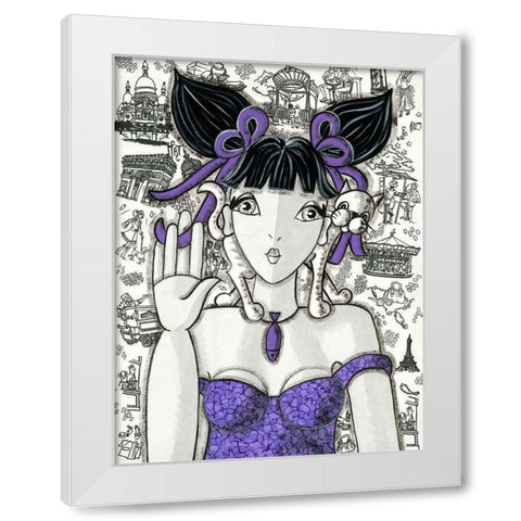 Prune a Paris White Modern Wood Framed Art Print by MIROTA