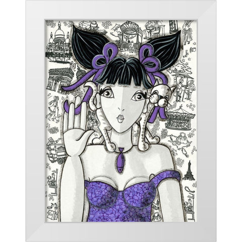 Prune a Paris White Modern Wood Framed Art Print by MIROTA