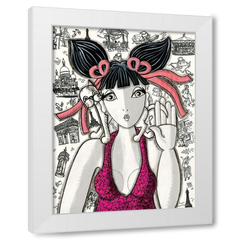 Rose a Paris White Modern Wood Framed Art Print by MIROTA