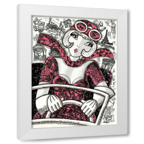 En voiture White Modern Wood Framed Art Print by MIROTA