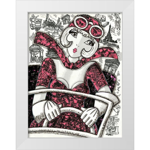 En voiture White Modern Wood Framed Art Print by MIROTA