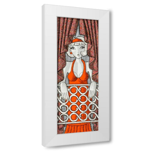 Reverie au balcon White Modern Wood Framed Art Print by MIROTA
