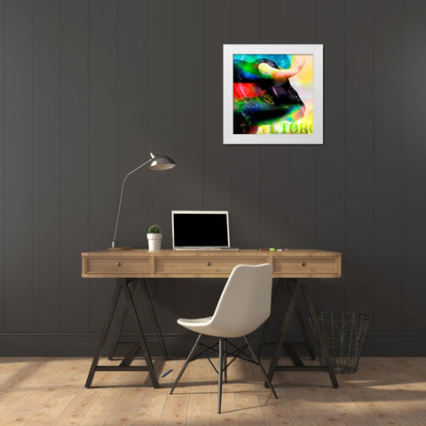 Cabeza de Toro White Modern Wood Framed Art Print by Bosboom, Leon