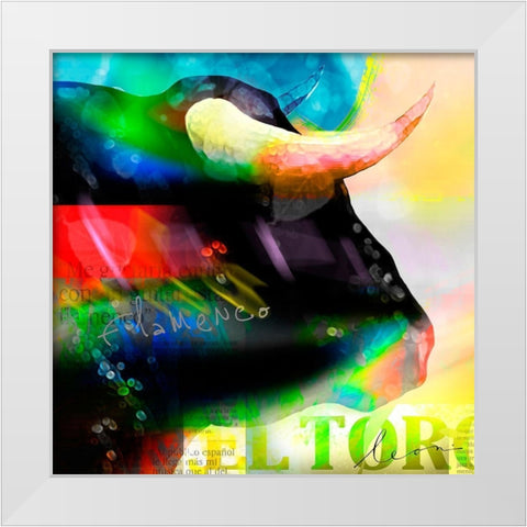 Cabeza de Toro White Modern Wood Framed Art Print by Bosboom, Leon