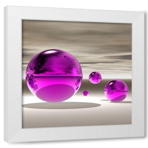 Purple Bowl II White Modern Wood Framed Art Print by Hillert, Peter