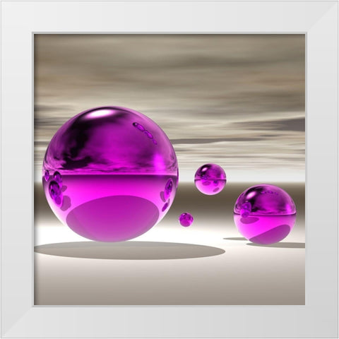 Purple Bowl II White Modern Wood Framed Art Print by Hillert, Peter