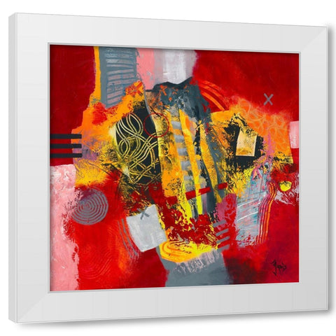 Carte au tresor White Modern Wood Framed Art Print by Jadis