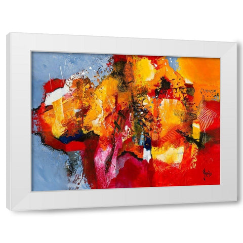 Union White Modern Wood Framed Art Print by Jadis