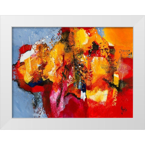 Union White Modern Wood Framed Art Print by Jadis