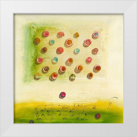 Oigas V White Modern Wood Framed Art Print by Leys, Gemma