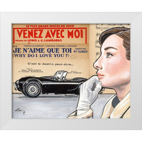 Je n aime que toiÂ  White Modern Wood Framed Art Print by Lisa.C