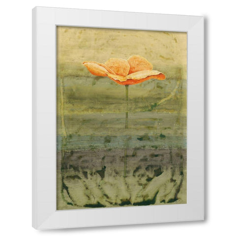 Papaver White Modern Wood Framed Art Print by Clema