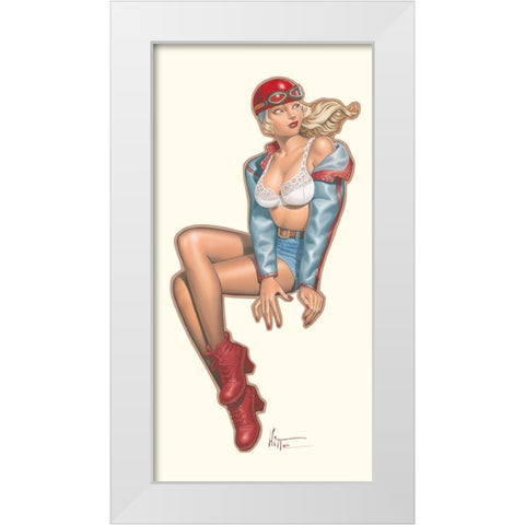 Cafe Racer White Modern Wood Framed Art Print by Hitte, Patrick