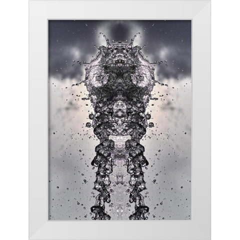 Splashhead White Modern Wood Framed Art Print by NUPHO