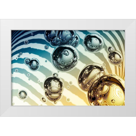 Bubble Bicolor White Modern Wood Framed Art Print by Steger, Uwe