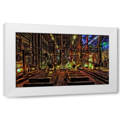 Duisburg Nacht II White Modern Wood Framed Art Print by Fischer, Rolf
