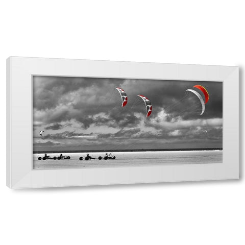 St. Peter Ording White Modern Wood Framed Art Print by Fischer, Rolf