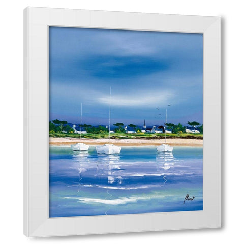 Village breton White Modern Wood Framed Art Print by Flanet, Frederic