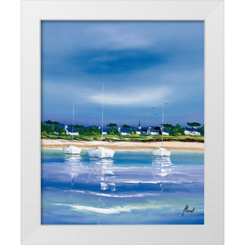 Village breton White Modern Wood Framed Art Print by Flanet, Frederic