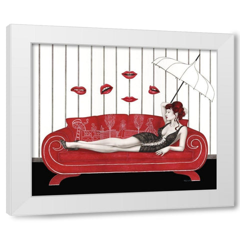 3 Falter White Modern Wood Framed Art Print by Horwath, Sara