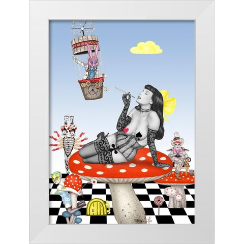 Alice Wonderland White Modern Wood Framed Art Print by Horwath, Sara