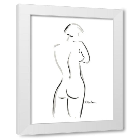 Ondine White Modern Wood Framed Art Print by Marteau, Frederique