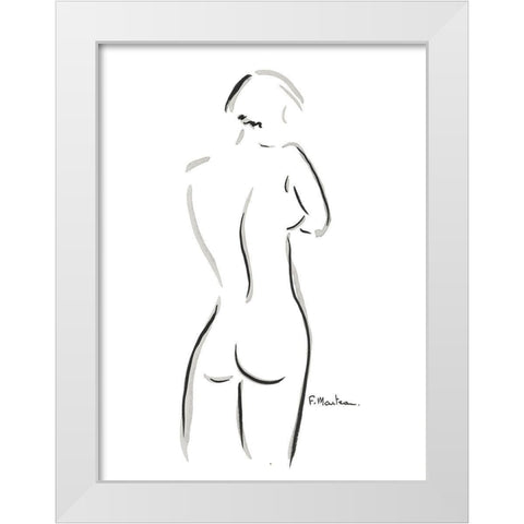 Ondine White Modern Wood Framed Art Print by Marteau, Frederique