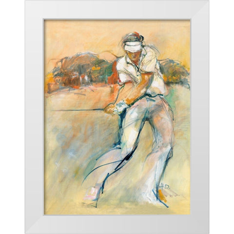 In Full Swing White Modern Wood Framed Art Print by Declercq, Huguette