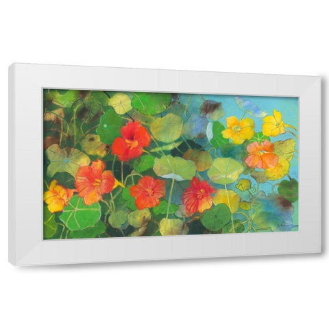 Nasturtium 2 White Modern Wood Framed Art Print by Botman, Loes