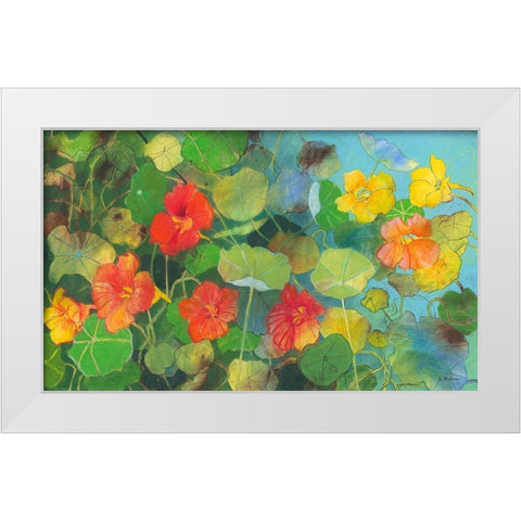 Nasturtium 2 White Modern Wood Framed Art Print by Botman, Loes
