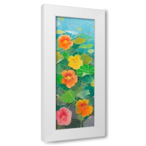 Nasturtium 1 White Modern Wood Framed Art Print by Botman, Loes