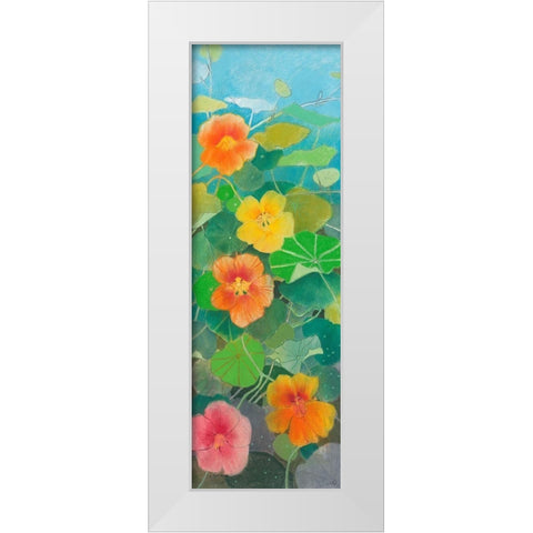 Nasturtium 1 White Modern Wood Framed Art Print by Botman, Loes