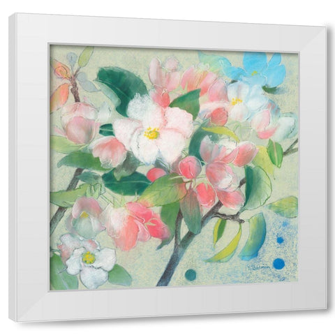 Apple Blossom 1 White Modern Wood Framed Art Print by Botman, Loes