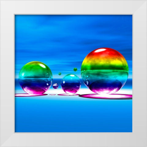 Rainbowl III White Modern Wood Framed Art Print by Hillert, Peter