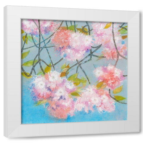 Japanese Cherry Blossom White Modern Wood Framed Art Print by Botman, Loes