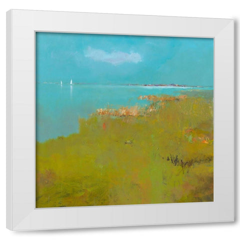 Little Sails White Modern Wood Framed Art Print by Groenhart, Jan