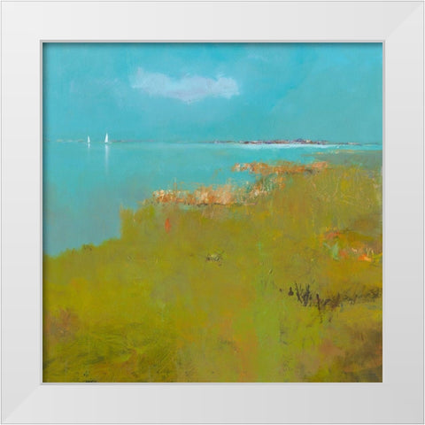 Little Sails White Modern Wood Framed Art Print by Groenhart, Jan