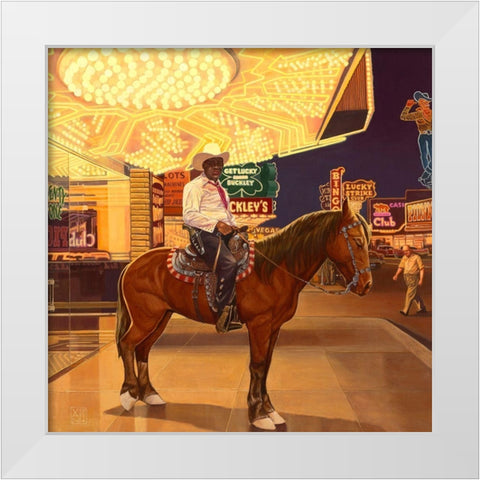 Get Lucky White Modern Wood Framed Art Print by van Sprengel, Didier