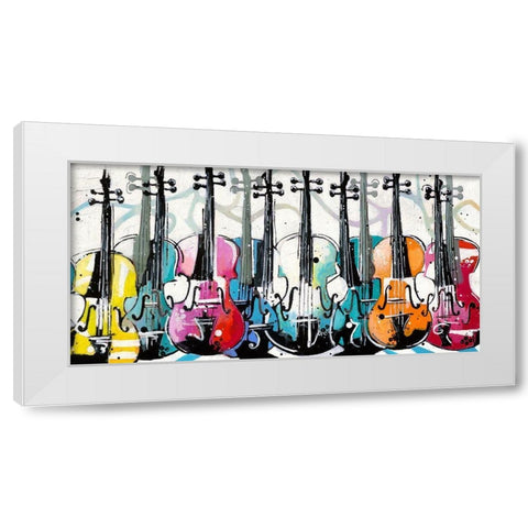 Variations for violins White Modern Wood Framed Art Print by Cornee, Patrick