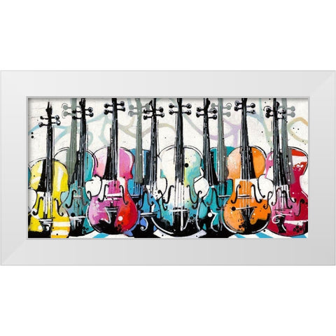 Variations for violins White Modern Wood Framed Art Print by Cornee, Patrick