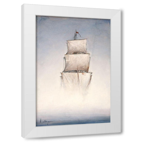 Danse la brume White Modern Wood Framed Art Print by Letestu, Yann