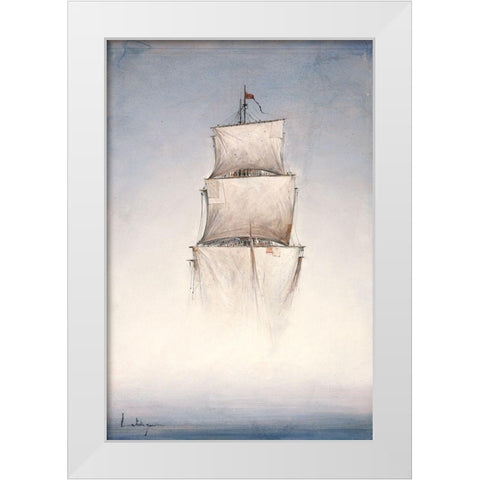 Danse la brume White Modern Wood Framed Art Print by Letestu, Yann