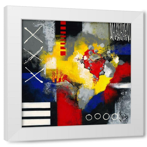 Jeu denfant White Modern Wood Framed Art Print by Jadis