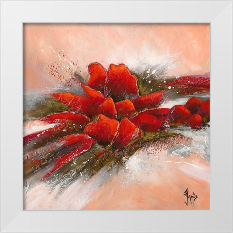 Fleur de lune 2 White Modern Wood Framed Art Print by Jadis